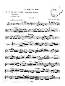 Partition de violon, 6 Airs Variés, Series I, Le Mélodiste
