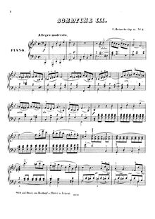 Partition , Sonatina en B flat major, sonatines, Op.47, Reinecke, Carl