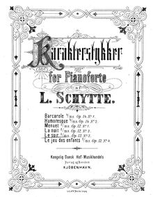 Partition , Le soir, 4 Karakterstykker, Op.12, Schytte, Ludvig