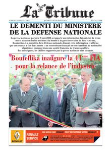 Bouteflika inaugure la 41ème FIA pour la relance de l industrie