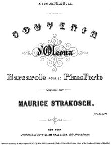 Partition complète, Oleona, Barcarole, Strakosch, Maurice