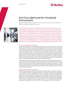 Anti-Virus Optimized for Virtualized Environments