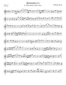 Partition ténor viole de gambe 1, octave aigu clef, Gradualia I par William Byrd