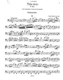 Partition violoncelle, Piano Trio No.3, Op.105, F major, Huber, Hans