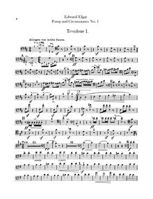 Partition Trombone 1, 2, 3, Tuba, Pomp et Circumstance, Op.39, Elgar, Edward
