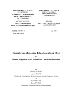 Résorption du phénomène de la cabanisation à Vias - Mission d appui au préfet de la région Languedoc-Roussillon