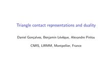 Triangle contact representations and duality