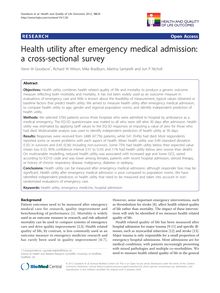 Health utility after emergency medical admission: a cross-sectional survey