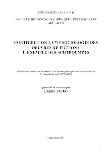 CONTRIBUTION A UNE SOCIOLOGIE DES OEUVRES DE FICTION : L'EXEMPLE ...