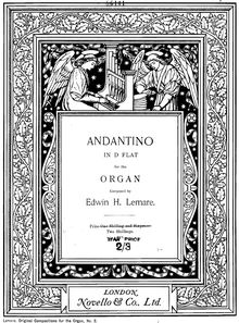 Partition complète, Andantino en D-flat pour pour orgue, D♭ major