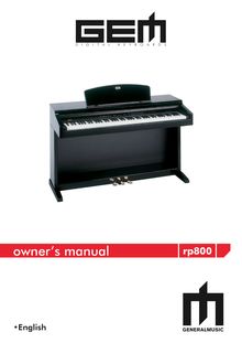 Realpiano Rp800 English Owner&#39;s manual