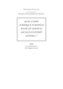 Quel cadre juridique européen pour les services sociaux d intérêt général ?