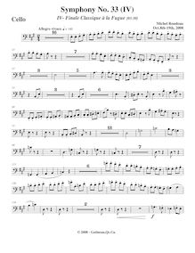 Partition violoncelles, Symphony No.33, A major, Rondeau, Michel par Michel Rondeau