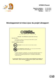Développement et mise à jour du projet Librapport 