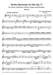 Partition hautbois 2, Harmonie, Partita; Octet-Partita, E♭ major