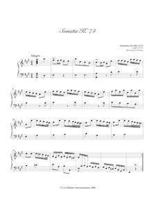 Partition Sonata K.74, 100 clavier sonates, Keyboard, Scarlatti, Domenico