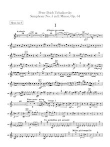 Partition cor 1, 2, 3, 4 (F), Symphony No.5, E minor, Tchaikovsky, Pyotr