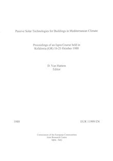 Passive solar technologies for buildings in Mediterranean climates