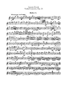 Partition hautbois 1, 2, violon Concerto, Koncert pro housle a orchestr