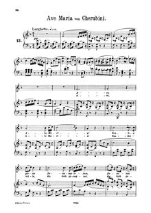 Partition complète, Ave Maria, F major, Cherubini, Luigi par Luigi Cherubini