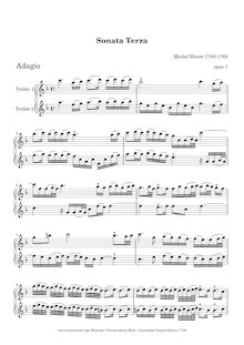 Partition No.3 en F major, 6 sonates pour 2 flûtes, 6 sonates pour deux flûtes traversières sans basse