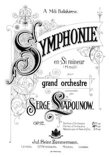 Partition complète, Symphonie en Si mineur, pour grand orchestre