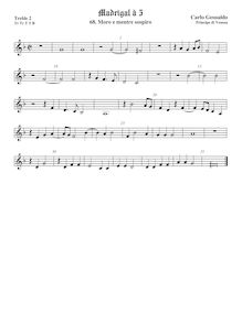 Partition viole de gambe aigue 2, aigu clef, Madrigali A Cinque Voci. Quatro Libro par Carlo Gesualdo