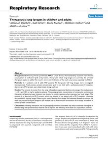 Therapeutic lung lavages in children and adults