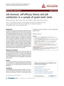 Job burnout, self-efficacy theory and job satisfaction in a sample of greek bank clerks