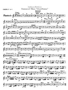 Partition cor 1, 2 (en C), Fantasia pour Piano, chœur et orchestre