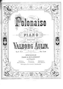 Partition complète, 6 Piano pièces, Op.8, Aulin, Valborg