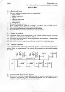 Informatique industrielle 2001 Génie Electrique et Systèmes de Commande Université de Technologie de Belfort Montbéliard