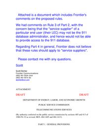 MLTS Rulemaking Comment E-Mails 6-09 - Frontier