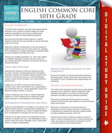 English Common Core 10th Grade (Speedy Study Guides)