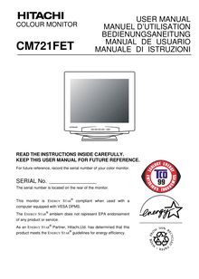Notice Moniteurs Hitachi  CM721FET
