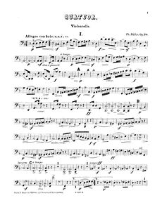 Partition violoncelle, corde quatuor No.1, D Minor, Rüfer, Philipp