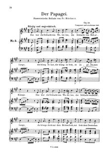 Partition complète (scan), Der Papagei, Op.111, Loewe, Carl