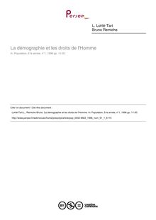 La démographie et les droits de l Homme - article ; n°1 ; vol.51, pg 11-30