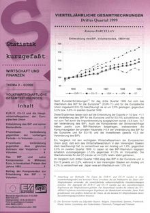 Statistik kurzgefaßt. Wirtschaft und Finanzen Nr. 5/2000. Vierteljährliche Gesamtrechnungen