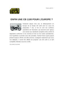 ENFIN UNE CB 1100 POUR L EUROPE ?