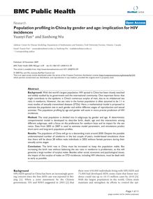 Population profiling in China by gender and age: implication for HIV incidences