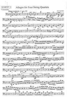 Partition quatuor IV: violoncelle, Allegro pour 4 corde quatuors