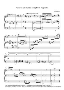 Partition complète (Pastiche), Rigoletto, Melodramma in tre atti