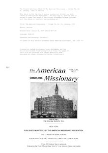 The American Missionary — Volume 54, No. 01, January, 1900