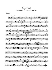 Partition basson, Dichter und Bauer (Poet et Peasant), Lustspiel in 3 Akten