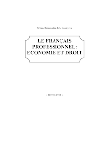 LE FRANÇAIS PROFESSIONNEL: ECONOMIE ET DROIT