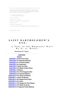 Saint Bartholomew s Eve - A Tale of the Huguenot WarS