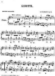 Partition Score - Simplified Edition, Gavotte, Op.9, Gavotta, Sgambati, Giovanni