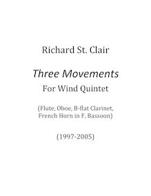 Partition complète (concert pitch), Three mouvements pour vent quintette