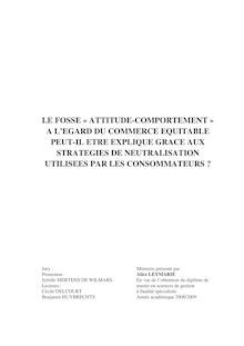 LE FOSSE « ATTITUDE-COMPORTEMENT » A L EGARD DU COMMERCE EQUITABLE ...